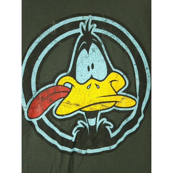 Looney Tunes Daffy Duck Logo Gray T-Shirt Size XL - Picture 2 of 4